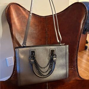 Elegant Gray Chain-Detail Tote Bag